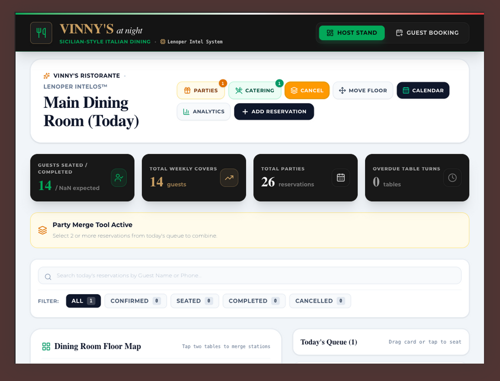 CUSTOM HOSPITALITY RESERVATION & TABLE MANAGEMENT OS