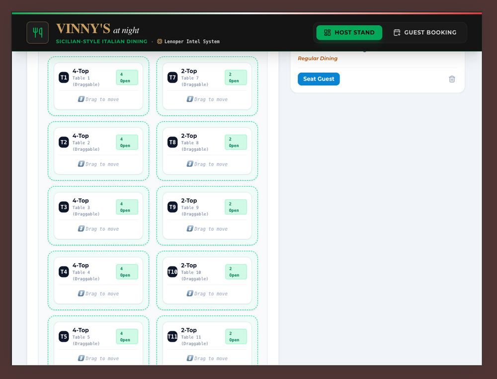 CUSTOM HOSPITALITY RESERVATION & TABLE MANAGEMENT OS